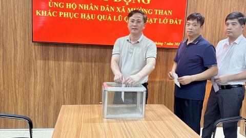 TRUNG TÂM PHÁT TRIỂN QUỸ ĐẤT TỈNH LAI CHÂU: PHÁT ĐỘNG ỦNG HỘ ĐỒNG BÀO BỊ THIỆT HẠI DO MƯA LŨ TẠI XÃ MƯỜNG THAN